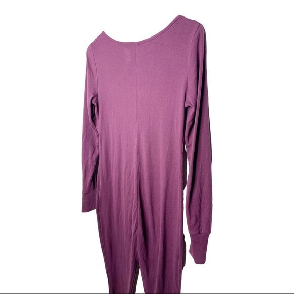 VICTORIA'S SECRET PINK Plum Burgundy Candy Cane Heart Onesie Pajamas Rom… - Picture 7 of 7